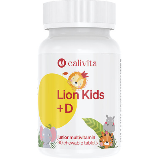 Lion Kids + Vitamin D (90 tablete masticabile)  